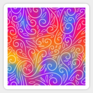 opaque swirls on bright colored background batik Sticker